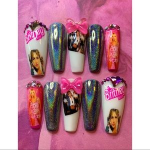 Britney Spears Custom Nails Large Press On Nails